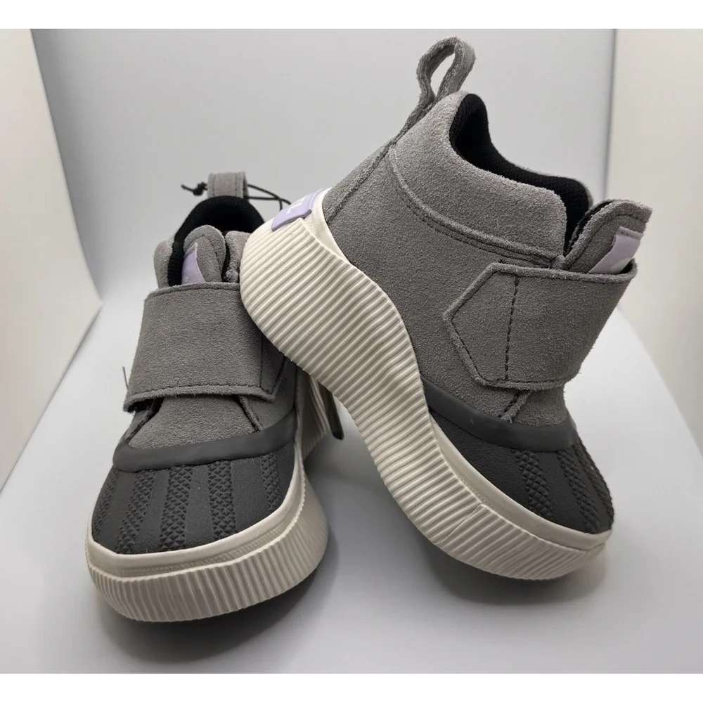 Sorel Gray Purple Child Out N About IV Strap Waterproof Boots Sz 7 Toddler - NEW